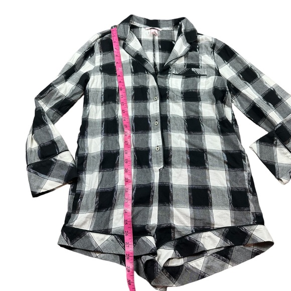 VICTORIA’S SECRET: Black & White Plaid Lounge/ Sleep Romper -Size Small - Picture 8 of 12